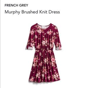 French Grey burgundy floral dress